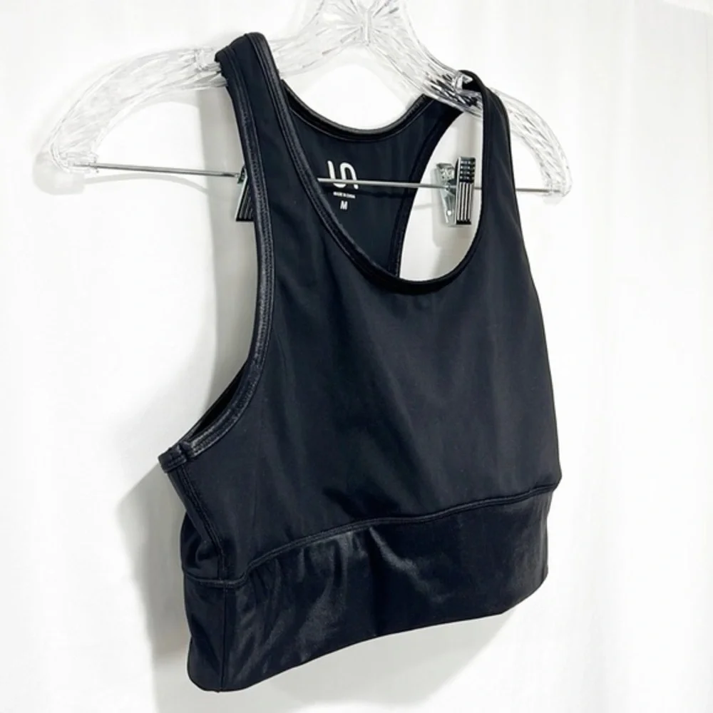 Urban Savage Stash Bra Pocket Sports Bra w Satin Trim in Black Medium